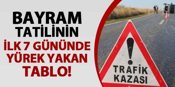 Bayram tatilinin 7 günlük kaza bilançosu açıklandı