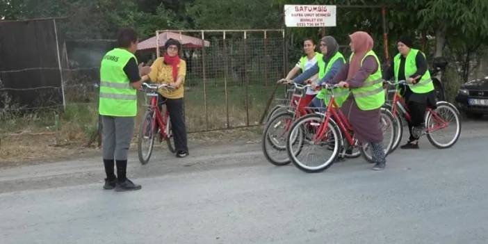 Samsun’da kadınların bisiklet sürme heyecanı!