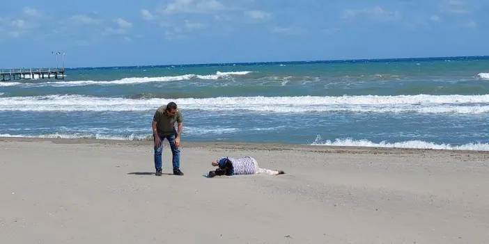 Samsun’da sahilde uyuyan kadın panik yarattı!