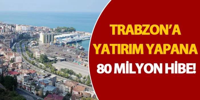 Trabzon’a yatırım yapana 80 milyon hibe!