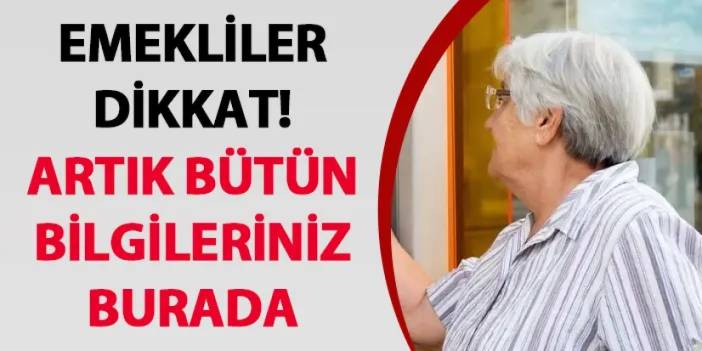 Emekliler dikkat! Artık bütün bilgileriniz burada