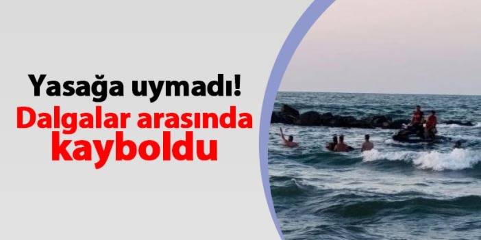 Sakarya'da bir vatandaş yasağa uymadı! Dalgalar arasında kayboldu