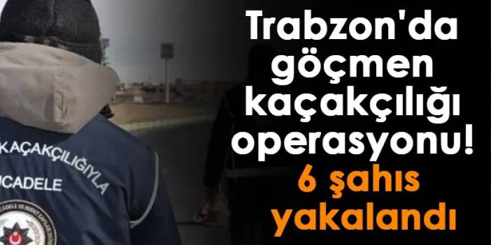 Trabzon'da göçmen kaçakçılığı operasyonu! 6 şahıs yakalandı