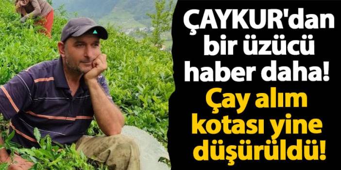 ÇAYKUR'dan bir üzücü haber daha! Çay alım kotası yine düşürüldü!