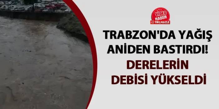 Trabzon'da yağış aniden bastırdı! Derelerin debisi yükseldi