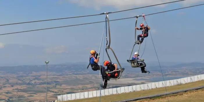 Samsun'da Kayak merkezi teleferiğinde kurtarma tatbikatı