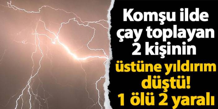 Rize'de çay toplayan 2 kişinin üstüne yıldırım düştü! 1 ölü 1 yaralı