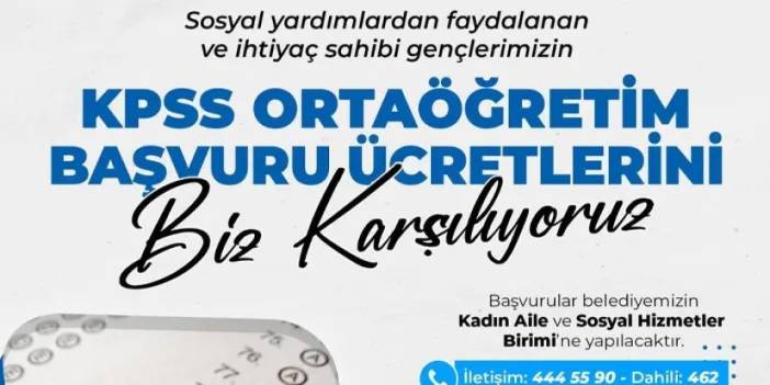 Samsun’da KPSS ücretleri belediyeden