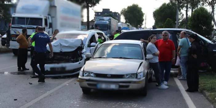 Samsun-Ordu kara yolunda 5 araçlı kaza!