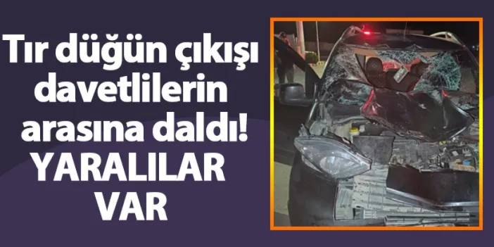 Batman'da bir tır, düğün çıkışı davetlilerin arasına daldı! Yararlılar var