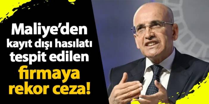 Maliye'den kayıt dışı hasılatı tespit edilen firmaya rekor ceza!