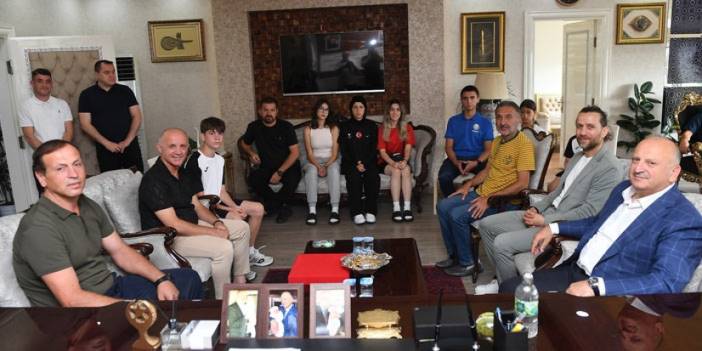 Samsun'da Başkan Tavlı, Gagavuzya spor bakanı ve sporcularını misafir etti