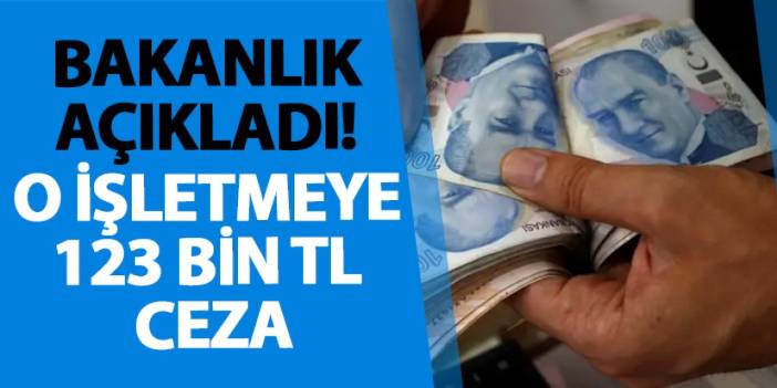 Bakanlık açıkladı! O işletmeye 123 bin TL ceza