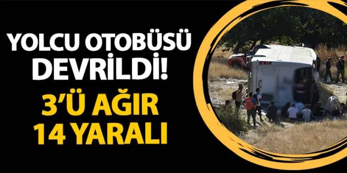 Malatya'da yolcu otobüsü devrildi! 3'ü ağır 14 yaralı