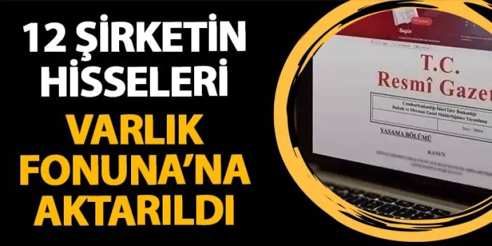 12 şirkete şok! Hisseleri Varlık Fonu'na aktarıldı