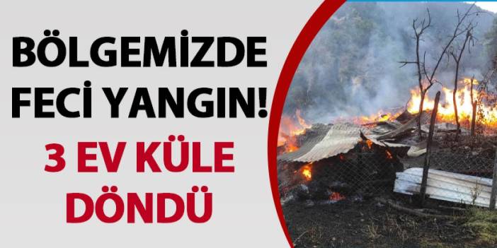 Artvin’de feci yangın! 3 ev küle döndü