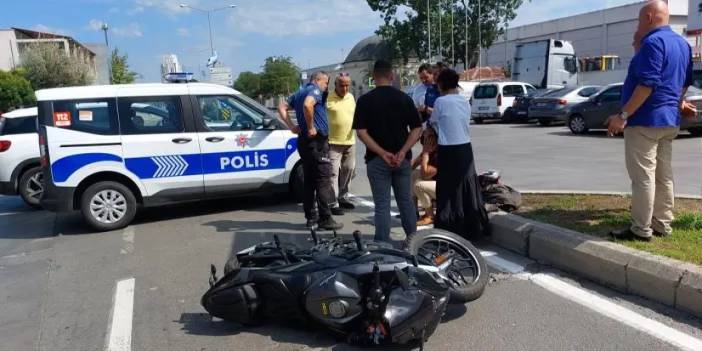 Samsun’da kaza! Otomobil ile motosiklet çarpıştı