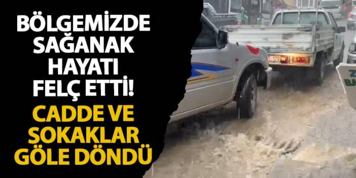 Rize’de sağanak hayatı felç etti! Cadde ve sokaklar göle döndü