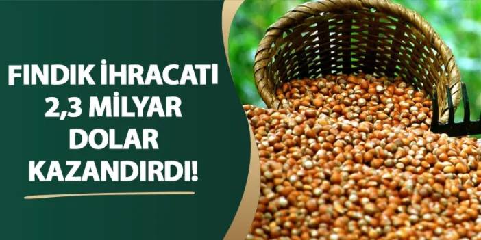 Fındık ihracatı 2,3 milyar dolar kazandırdı!