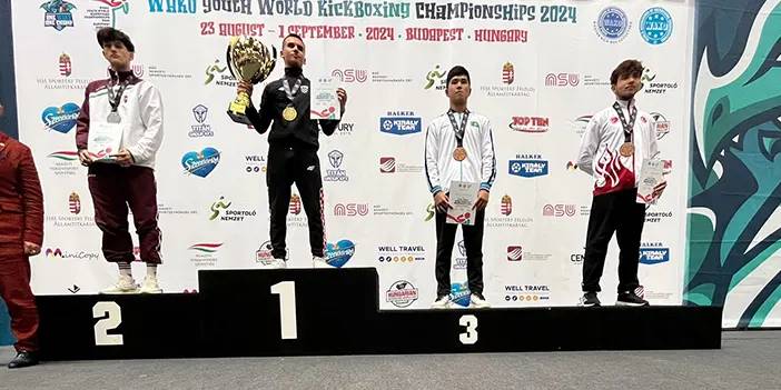 Kick Boks Gençler Dünya şampiyonu 3.'sü Samsundan çıktı!