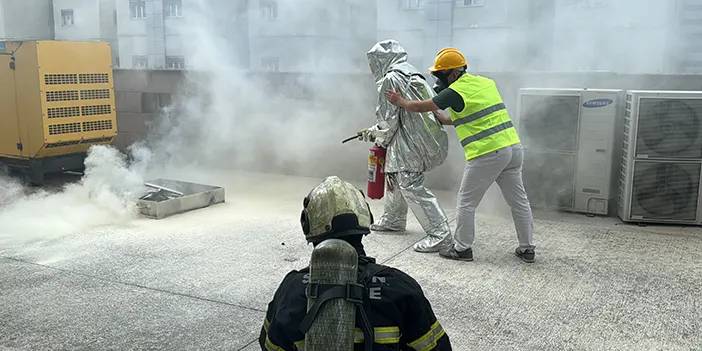 Samsun'da hastanede deprem tatbikatı!