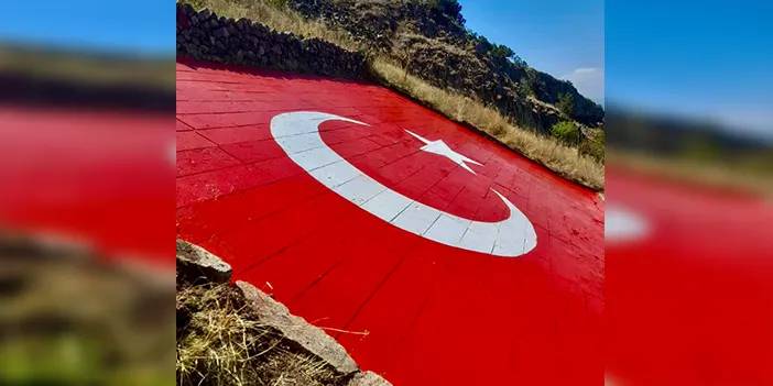 Giresun'da 70 metrekarelik Türk bayrağı eski ihtişamına kavuşturuldu!