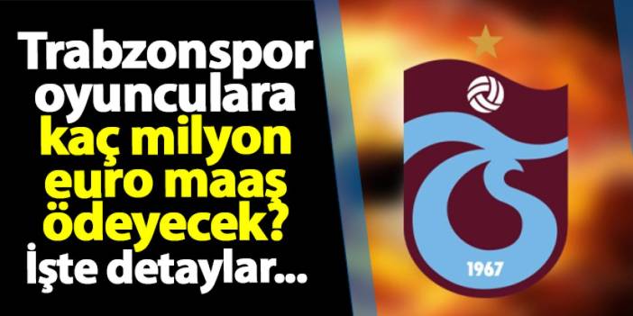 Trabzonspor bu sezon oyunculara kaç milyon euro maaş ödeyecek? İşte detaylar...