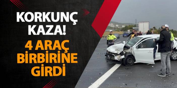 Anadolu Otoyolu’nda korkunç kaza! 4 araç birbirine girdi