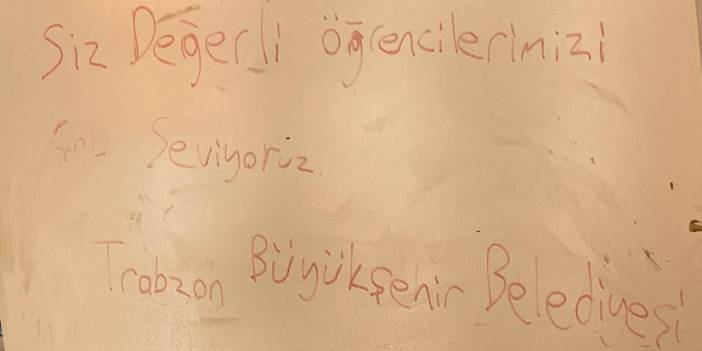 Trabzon Büyükşehir’den sel sonrası öğrencilere anlamlı not