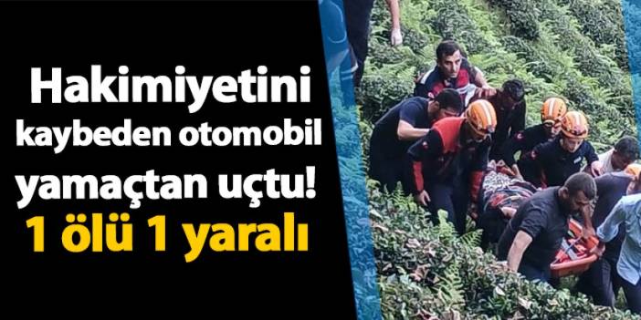 Rize'de hakimiyetini kaybeden otomobil yamaçtan uçtu! 1 ölü 1 yaralı