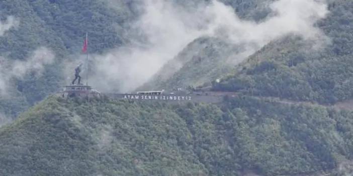 Artvin’deki Atatürk heykeli sisler arasında görüntülendi