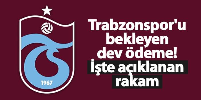 Trabzonspor'u bekleyen dev ödeme! İşte açıklanan rakam