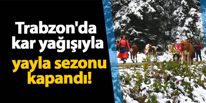 Trabzon'da kar yağışıyla yayla sezonu kapandı!