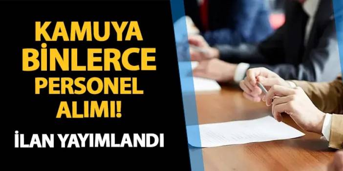 Kamuya binlerce personel alımı! Askeri personel, öğretim üyesi, işçi, zabıta, memur...