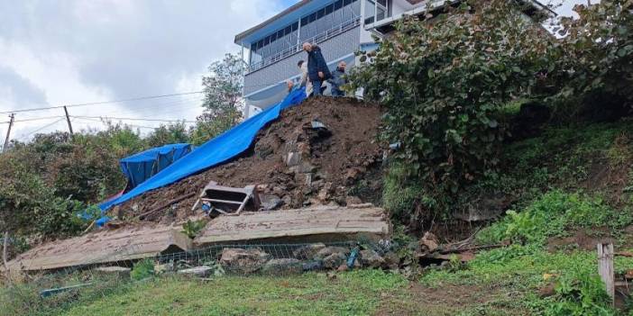 Ordu'da heyelan tehlikesi: İstinat duvarı yıkılan ev boşaltıldı!