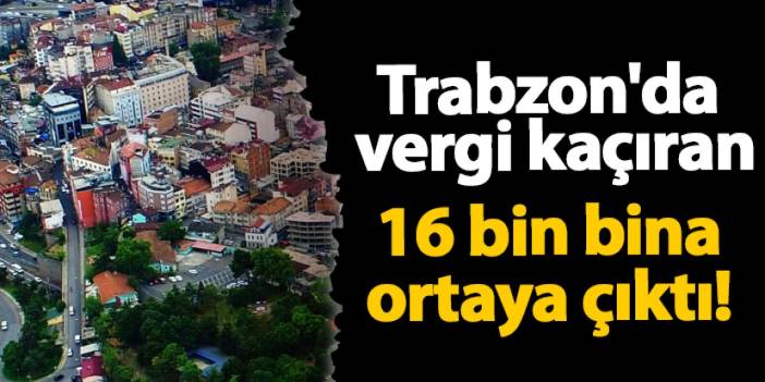 Trabzon'da vergi kaçıran 16 bin bina ortaya çıktı!