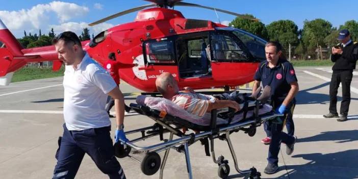 Samsun’da kalp krizine ambulans helikopter yetişti!