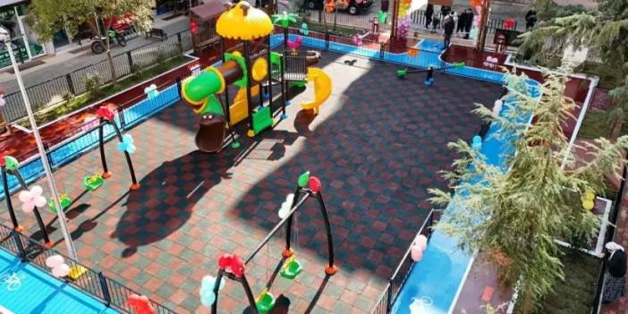 Giresun’da yenilenen park çocukların hizmetinde