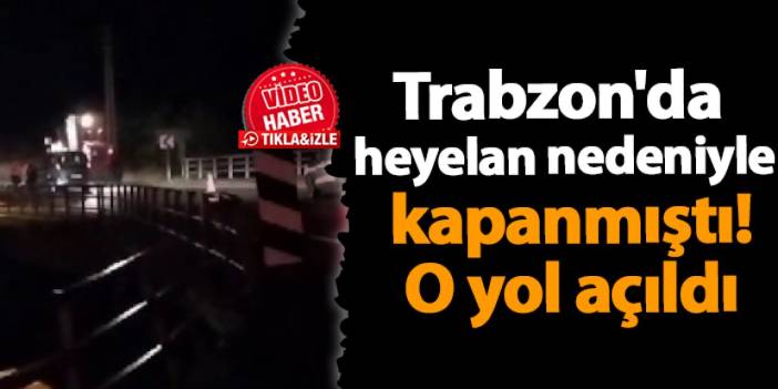 Trabzon'da heyelan nedeniyle kapanmıştı! O yol açıldı