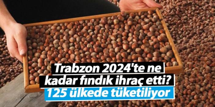 Trabzon 2024'te ne kadar fındık ihraç etti? 125 ülkede tüketiliyor