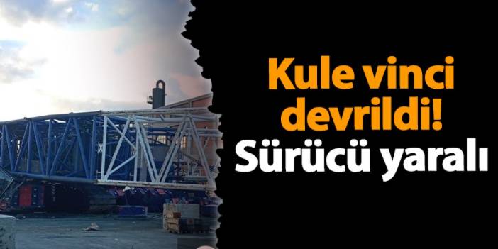 Samsun'da kule vinci devrildi! Sürücü yaralı