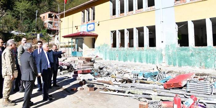 Trabzon Valisi Yıldırım'dan, selde zarar gören Arsin'de inceleme