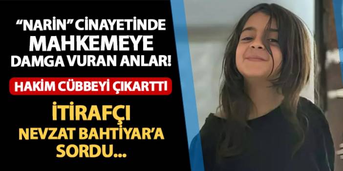 Narin Güran davasına damga vuran anlar! Hakim cübbeyi çıkarttı: İtirafçı Nevzat Bahtiyar'a sordu...