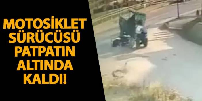 Ordu’da motosiklet sürücüsü patpatın altında kaldı!