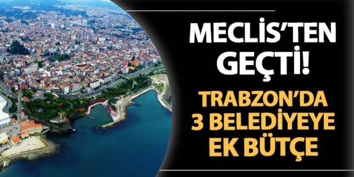 Meclis'ten geçti! Trabzon'da 3 belediyeye ek bütçe