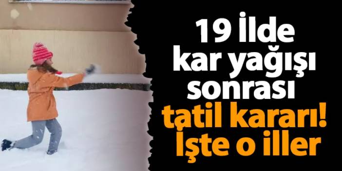 19 İlde kar yağışı sonrası tatil kararı! İşte o iller