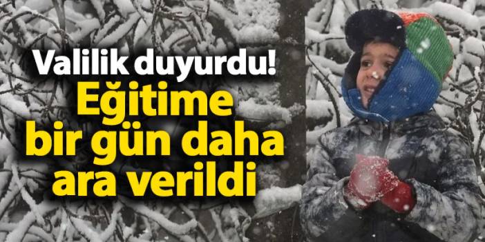 Valilik duyurdu! Eğitime bir gün daha ara verildi