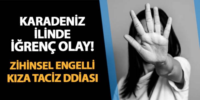 Karadeniz ilinde iğrenç olay! Zihinsel engelli kıza taciz iddiası