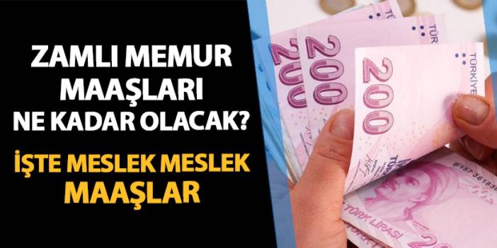 Zamlı maaşlar ne kadar olacak? İşte meslek meslek maaşlar