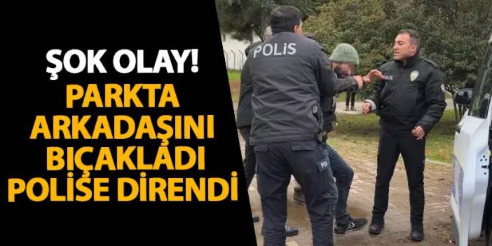 Samsun’da şok olay! Parkta arkadaşını bıçakladı, polise direndi